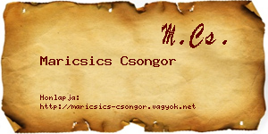 Maricsics Csongor névjegykártya