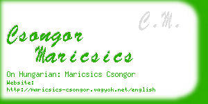 csongor maricsics business card